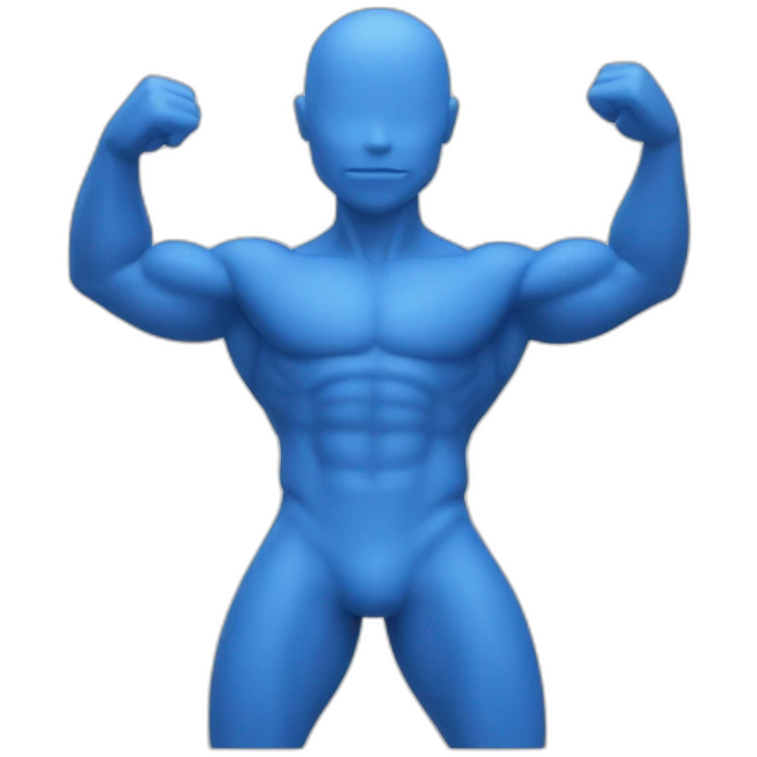 round blue man glute shake emoji