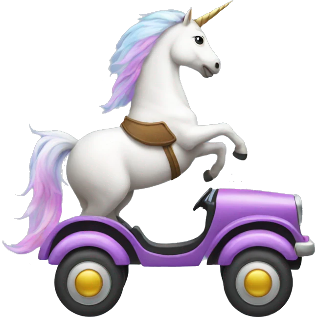 Unicorn driving emoji