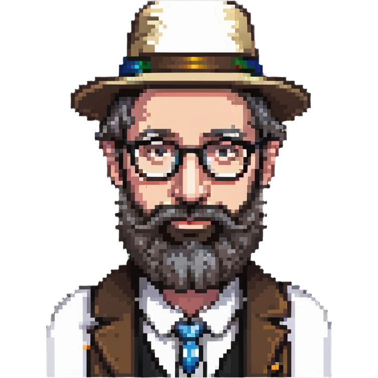 Jewish rabbi with beard, hat, and glasses emoji