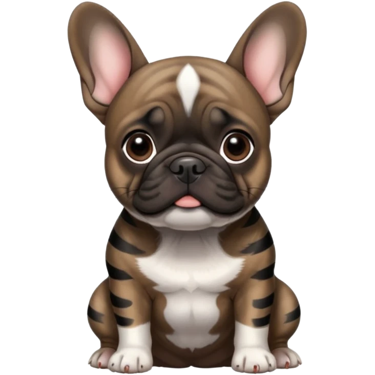 Dark drown Brindle With black stripes French bulldog emoji