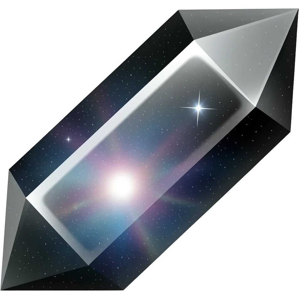 black-silver iridescent nebula crystal emoji