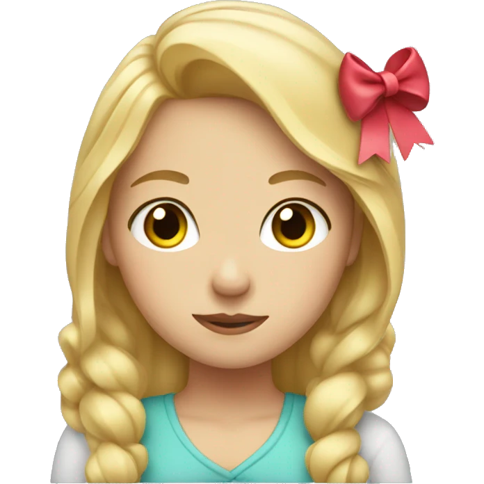 Blonde girl with bow emoji