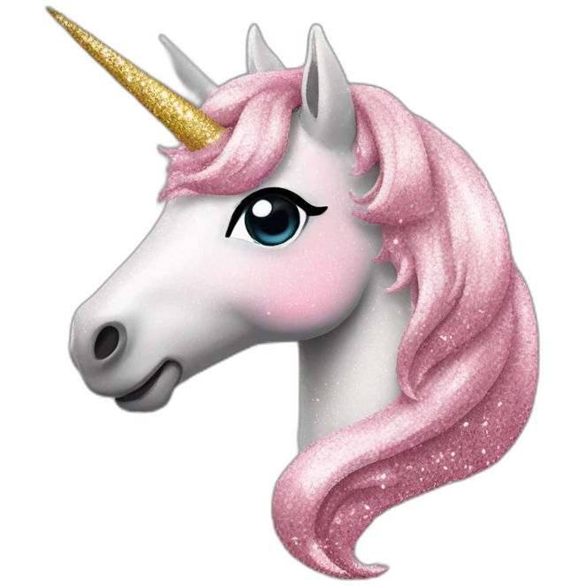Licorne rose a paillettes emoji