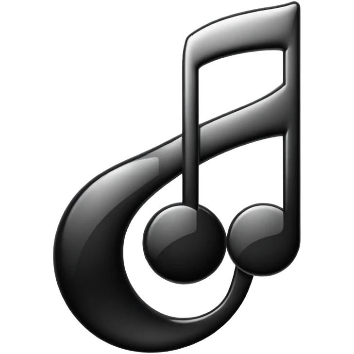 music icon black and white color gradients  emoji