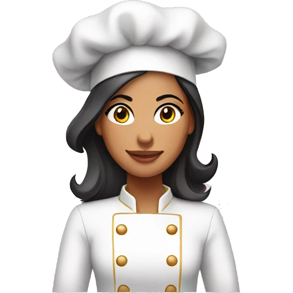 Female Latina Chef with pink and gold emoji