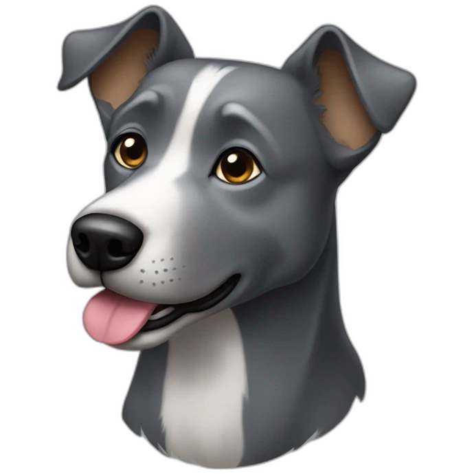 Chien gris fonce emoji