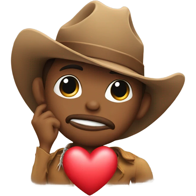 cowboy blowing a kiss with heart emoji
