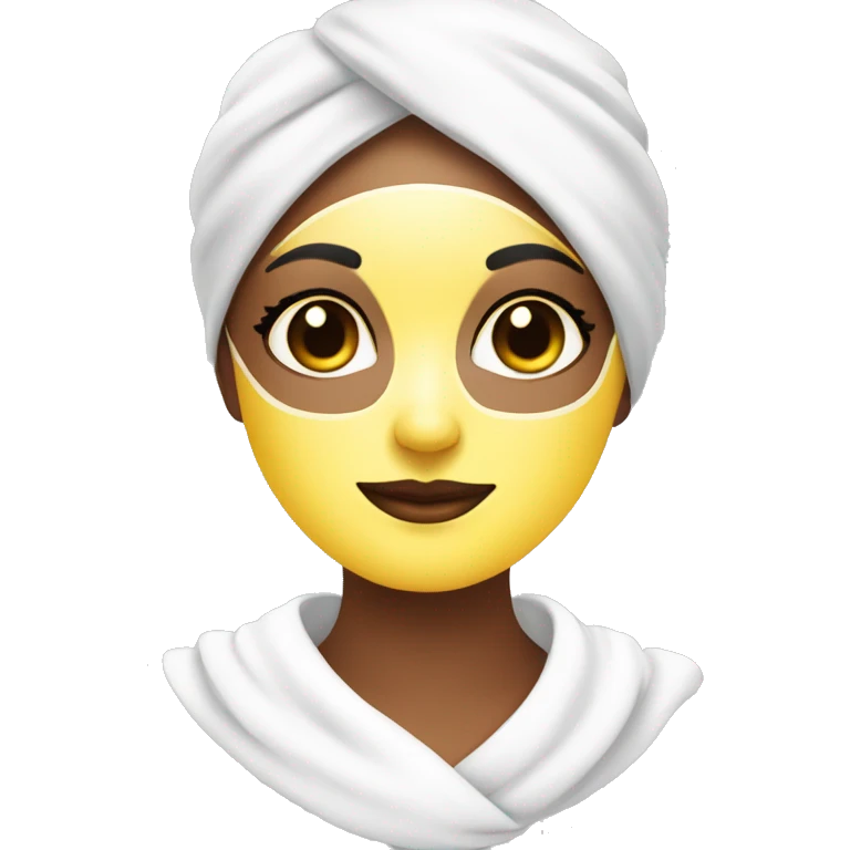 Lady with face mask spa beauty full face relaxing emoji