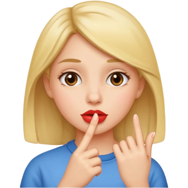 Finger to lip girl emoji emoji