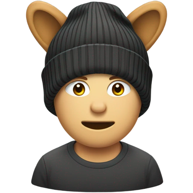 Beanie hat with ears emoji