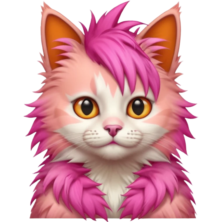 cat sitting with pink mohawk emoji