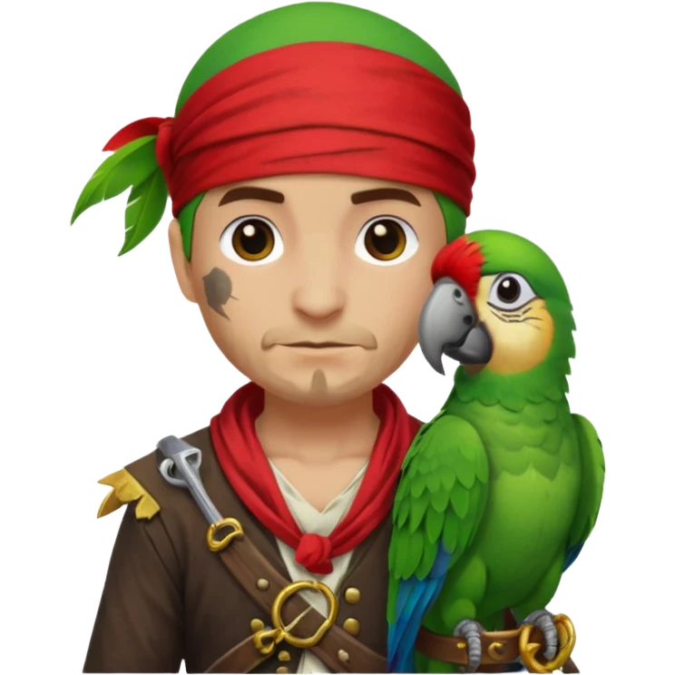 pirate and parrot emoji