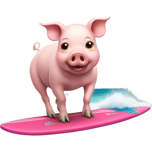 pig on a surfing board emoji