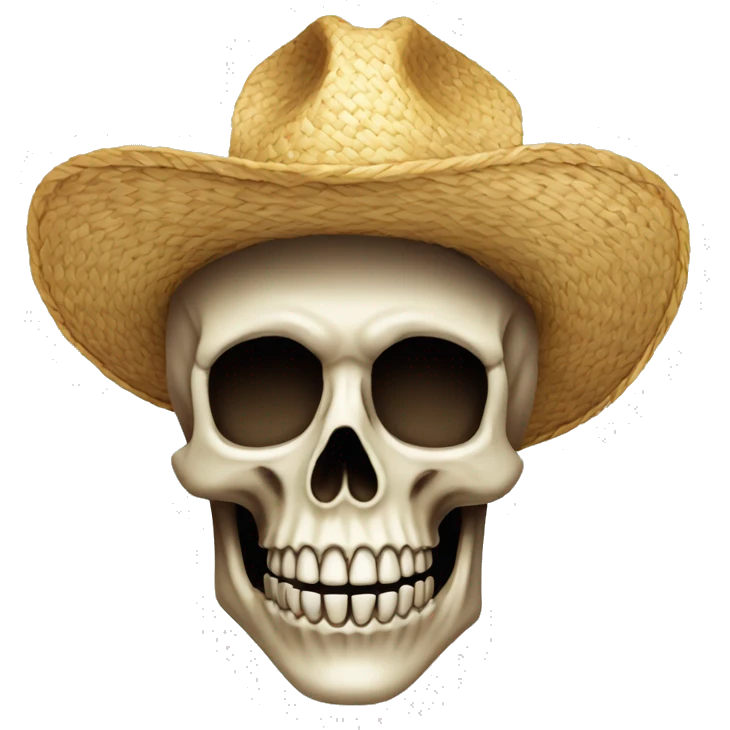 Tête de mort avec chapeau de Paille  emoji