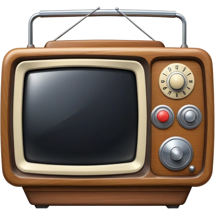 generate realistic detailed old tv in 3d style emoji