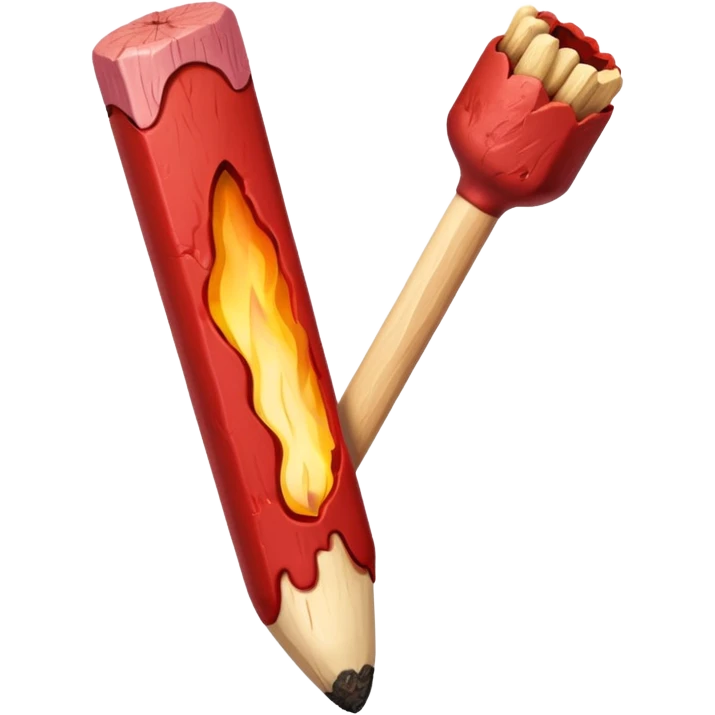 Matchstick half-burned, stuck into an open wound. emoji