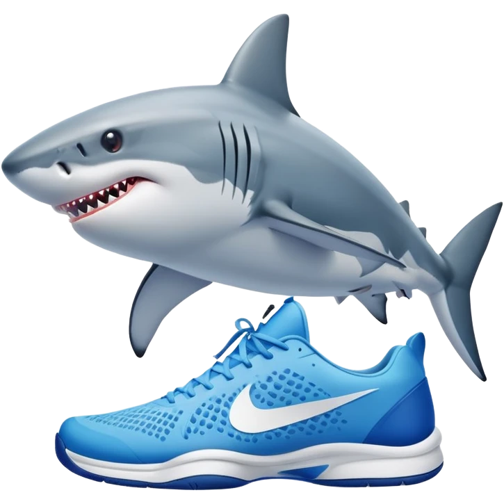 Shark with blue Nike tennis  emoji