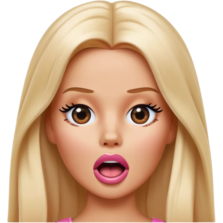 Barbie covering her eyes and having her mouth open in shock mode emoji