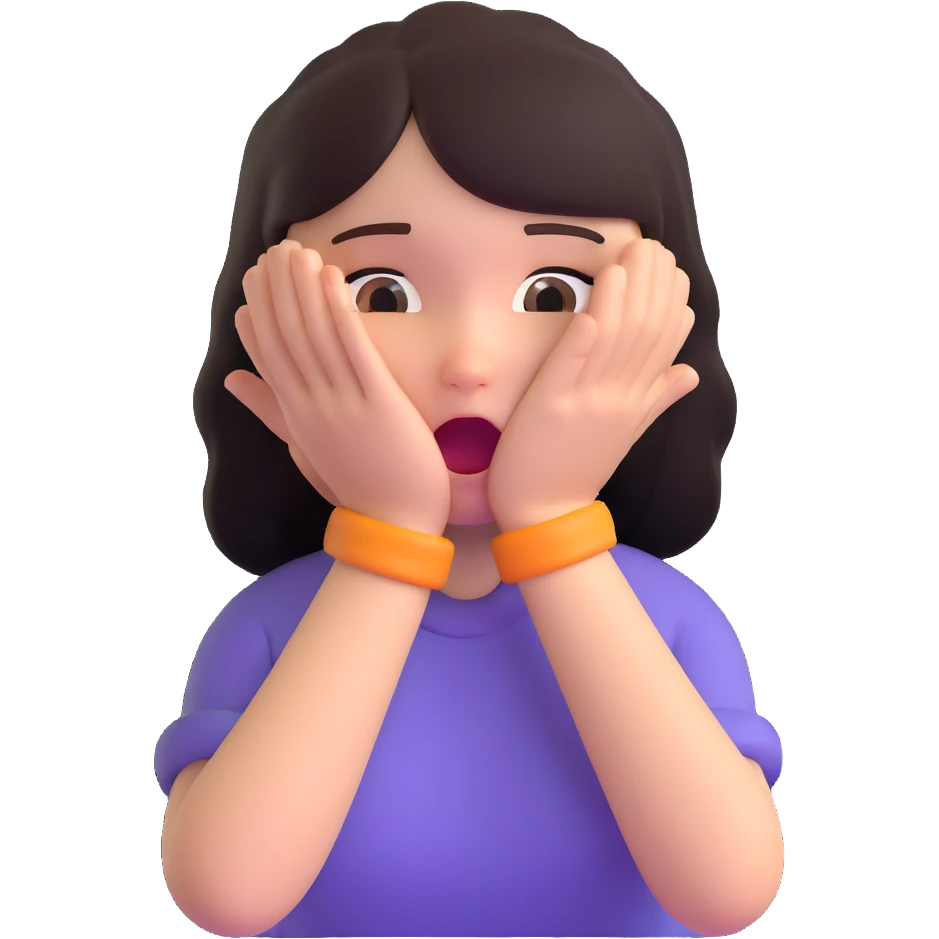 girl choking herself with her hands emoji