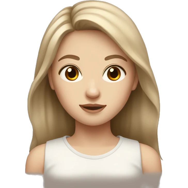 Pale brown hair girl with brown eyes emoji