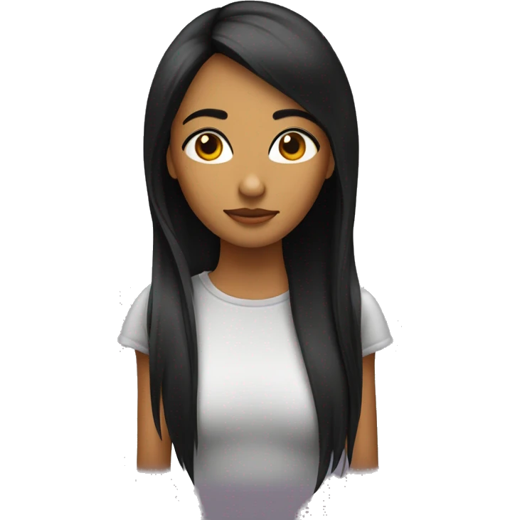 Chica con flequillo morena de ojos negros  emoji