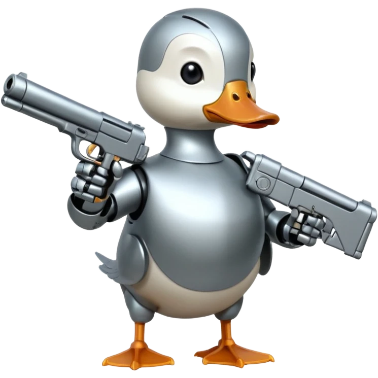 Duck with a gun android style  emoji