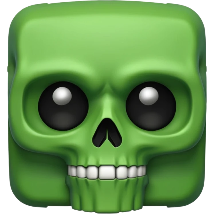 green skull emoji but intentionally bad emoji