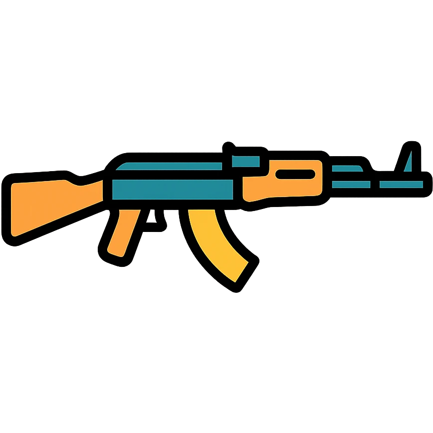 colored AK-47 rifle icon emoji