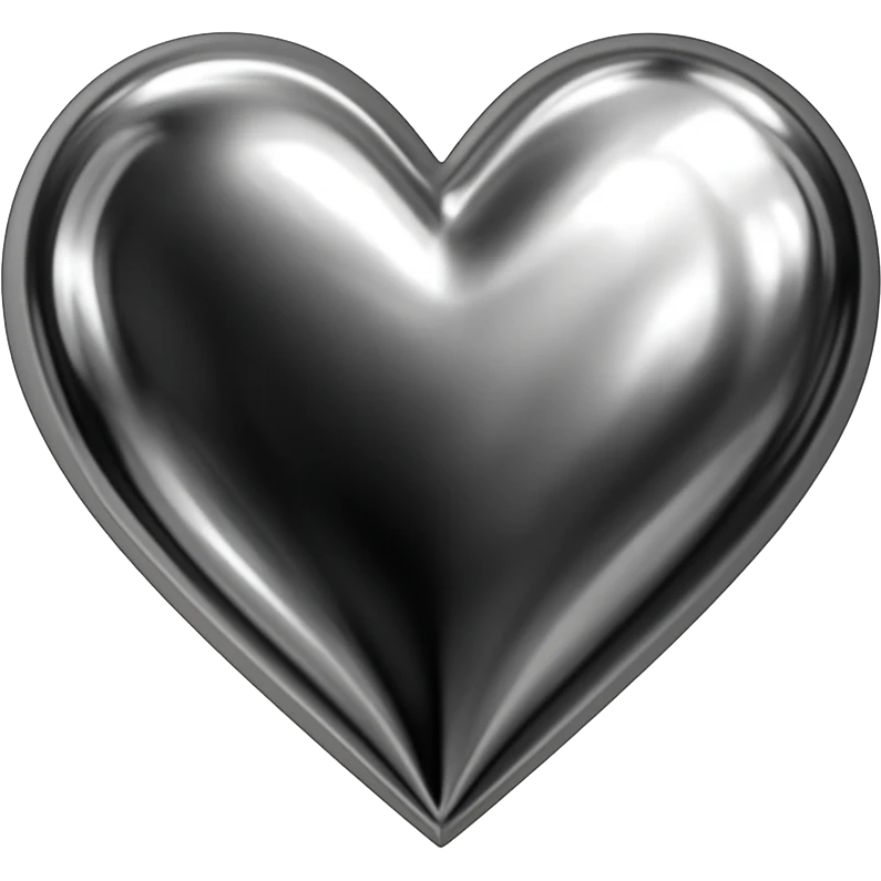 heart with a metallic chrome finish emoji