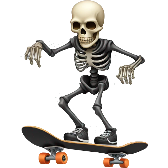 Skeleton skateboarding emoji