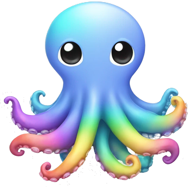 Rainbow adopt me octopus with pastel clothes emoji