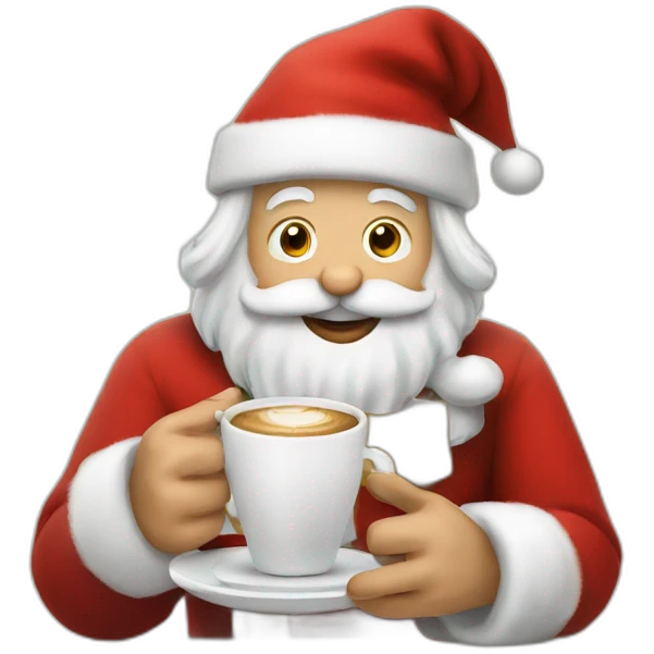 Santa Claus with cup of coffee  emoji