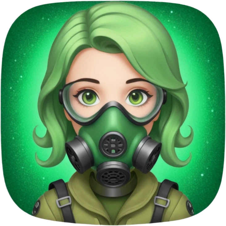 glitter green viper valorant female gas mask emoji