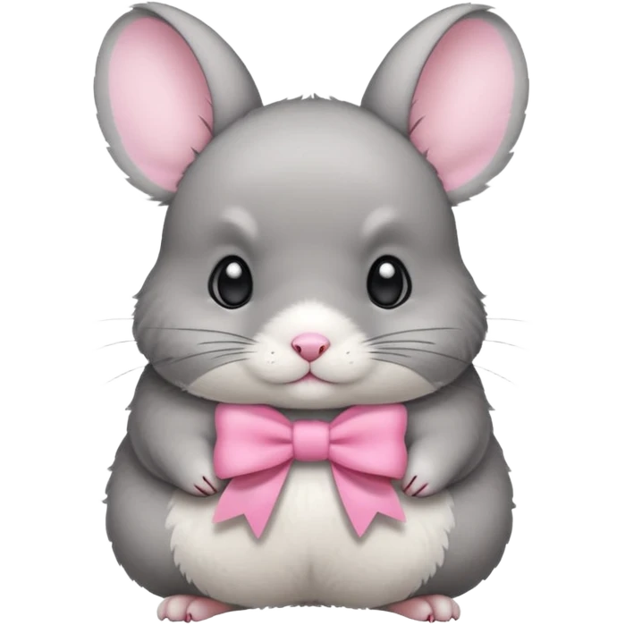 Chinchilla with pink bow emoji