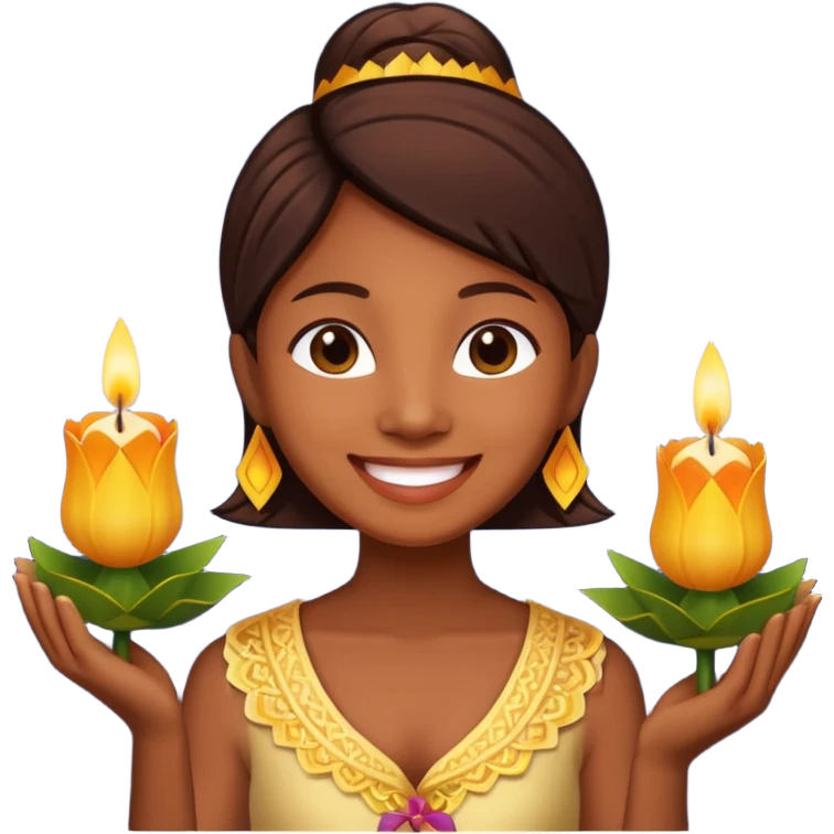 Emoji of a person holding a krathong emoji
