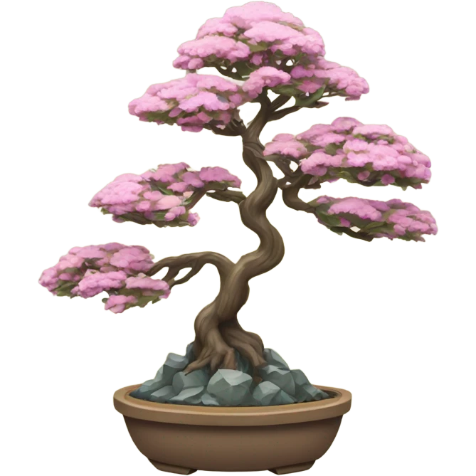 Bonsai tree that’s growing money at the top of a mountain  emoji