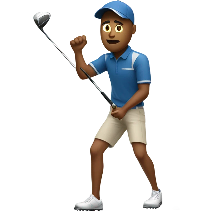 Guy crushing golf ball emoji
