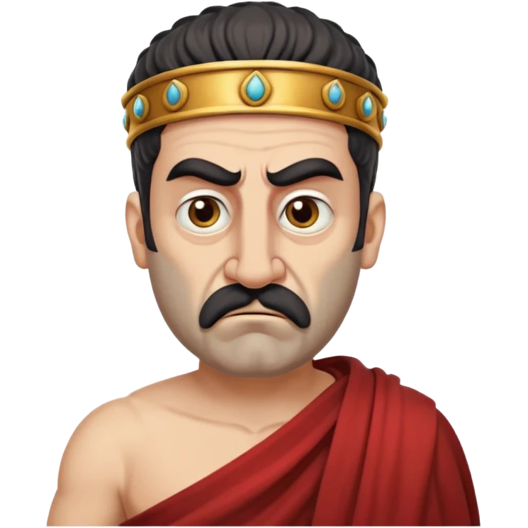 evil ancient greek king with toga ugly big nose moody emoji