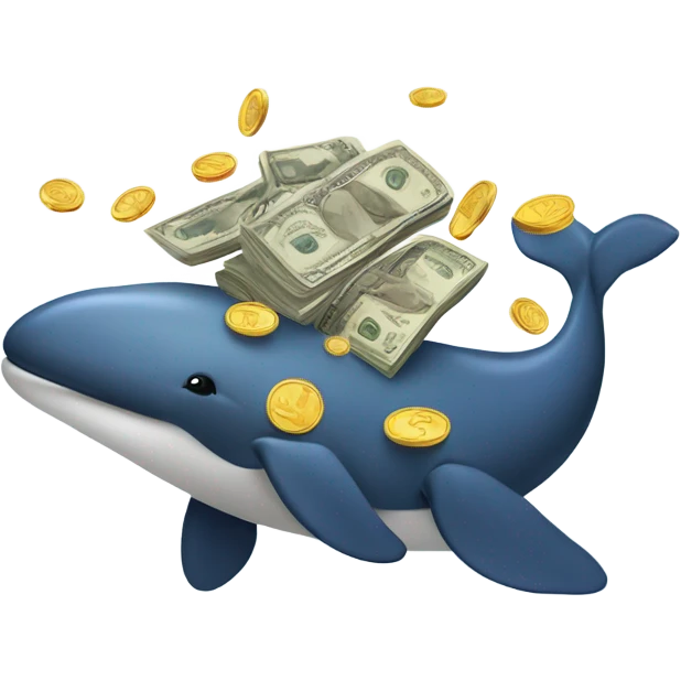 Whale making MONEY emoji