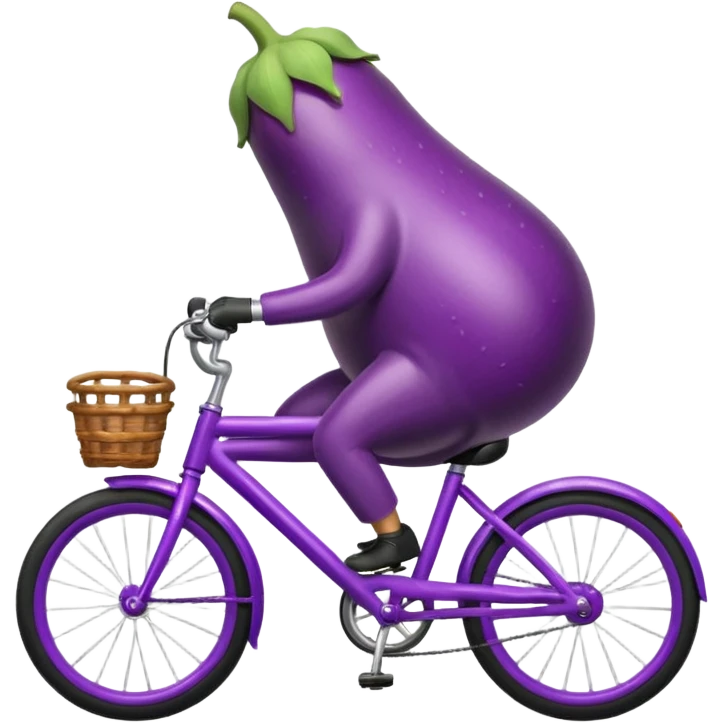 Eggplant on a bike emoji
