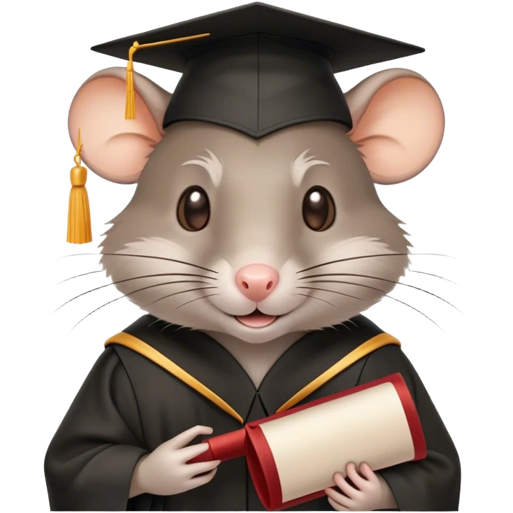Rat with a degree  emoji