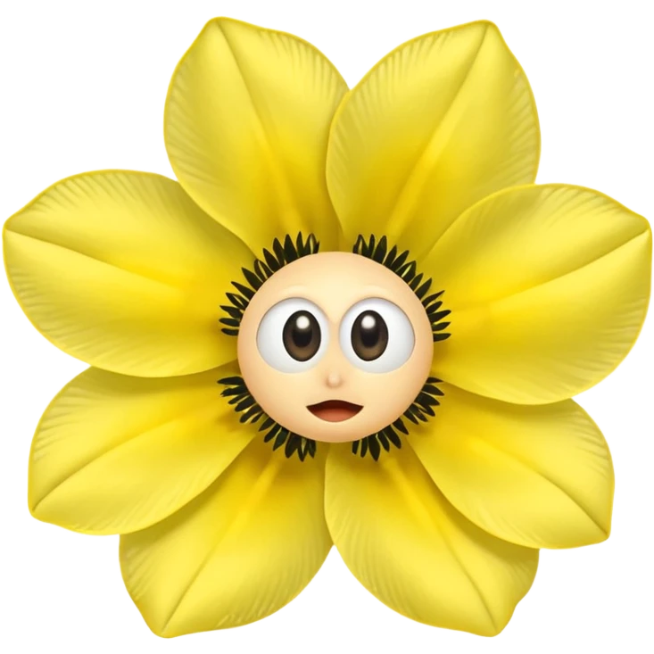 five leaved yellow anemone eyes mouth emoji