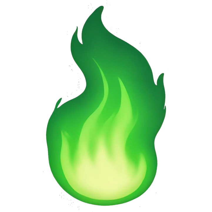 Green fire emoji