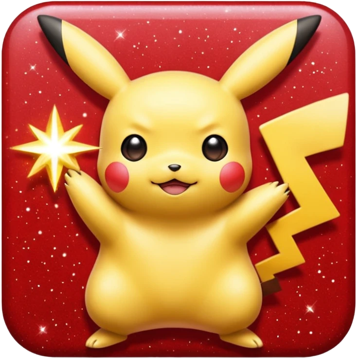 red glitter pikachu emoji