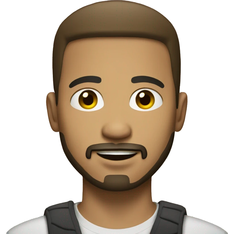 a light skin, brunette, with light connected goatee beard guy  emoji