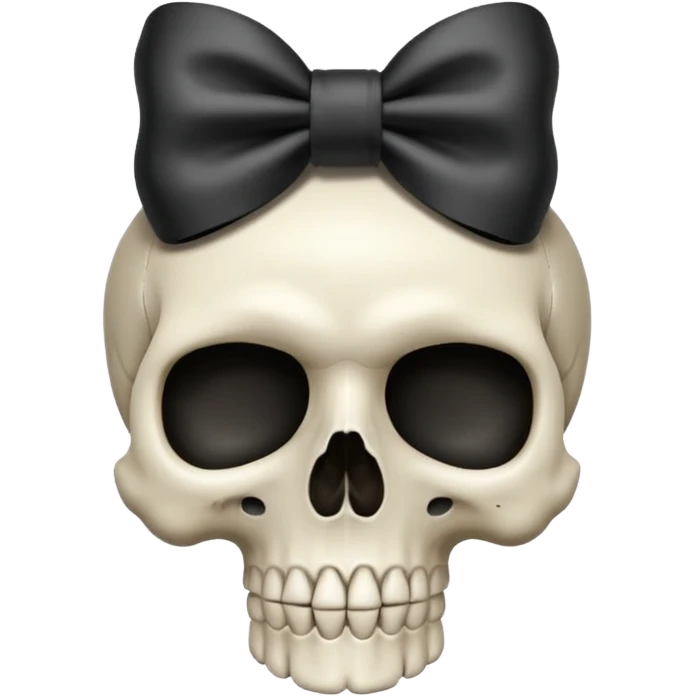  skull with small bow on side head emoji