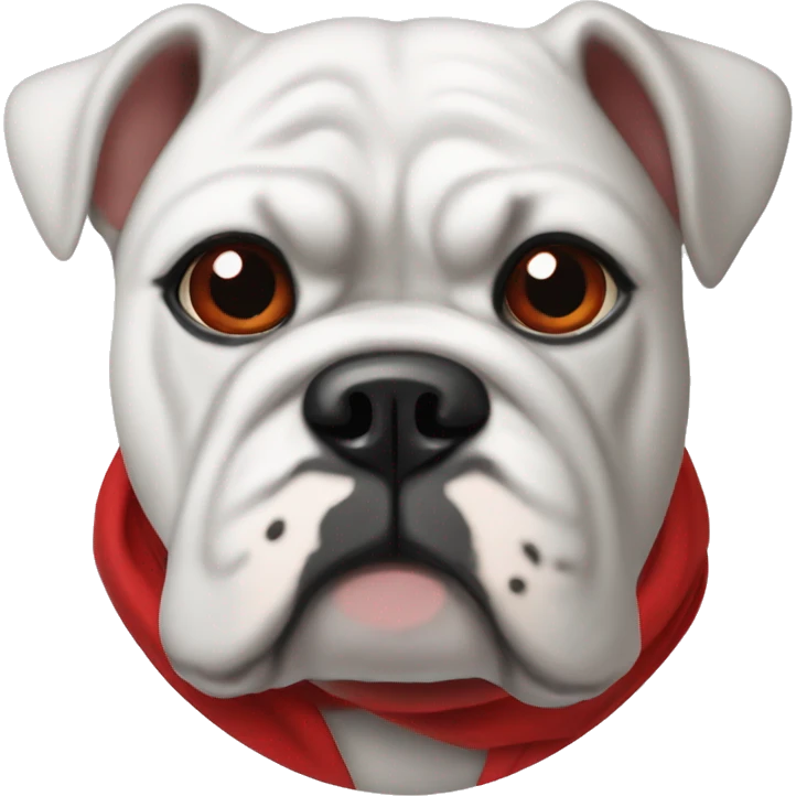 uga white bulldog emoji wearing red emoji
