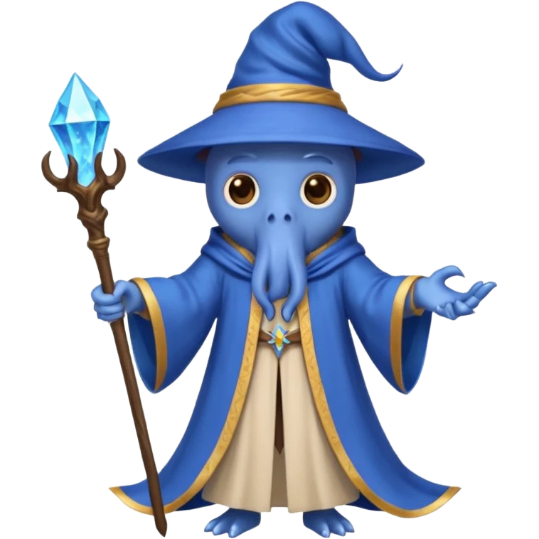 The blue octopus wizard of Dungeons and Dragons emoji