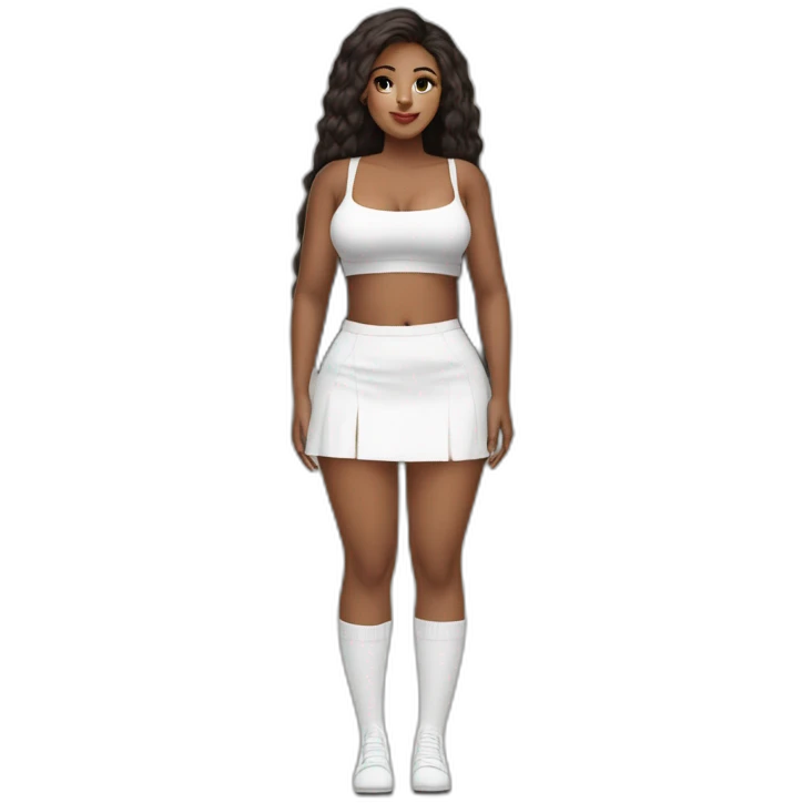 full body curvy-beauty-long-white-socks small skirt both sides emoji