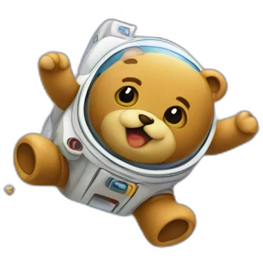 Flying teddy in space emoji